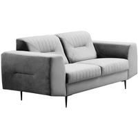 2-SITZER SOFA Venezia hellgrau mit schwarzen Beinen - Hellgrau/Schwarz, Textil (172/85/94cm) - Beautysofa