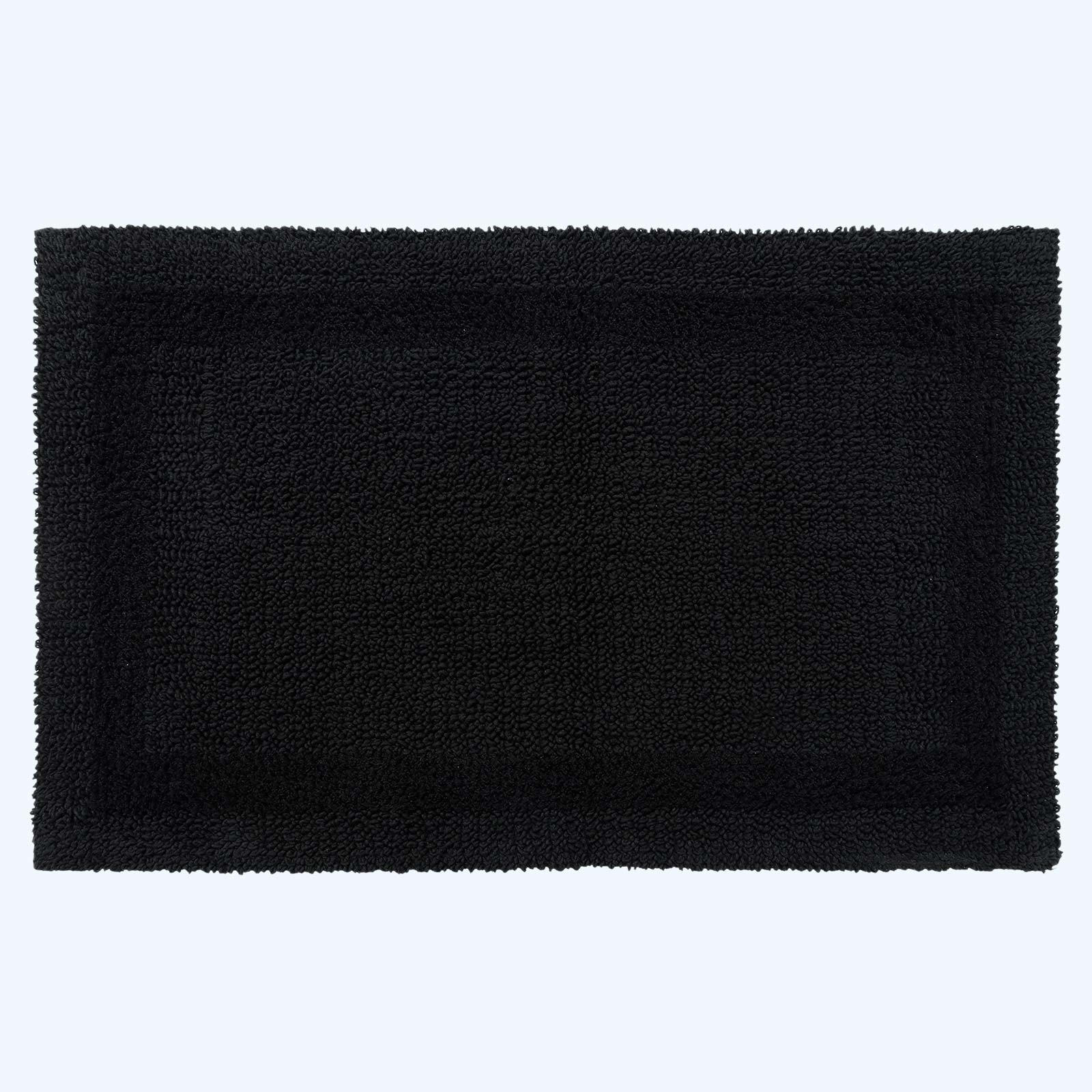 BADEMATTE 70/120 cm, 100% Baumwolle, wendbar - Schwarz, Textil (70/120cm) - Homescapes