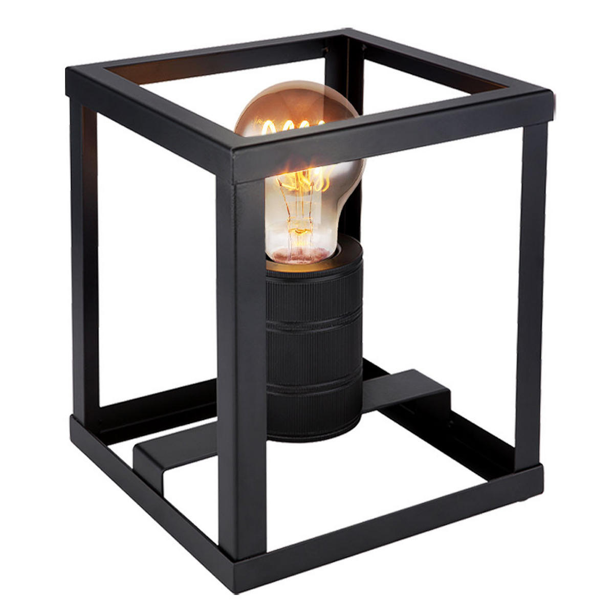 LED TISCHLEUCHTE Metallrahmen Schwarz - Schwarz, Metall (17/17/20cm) - Globo Lighting