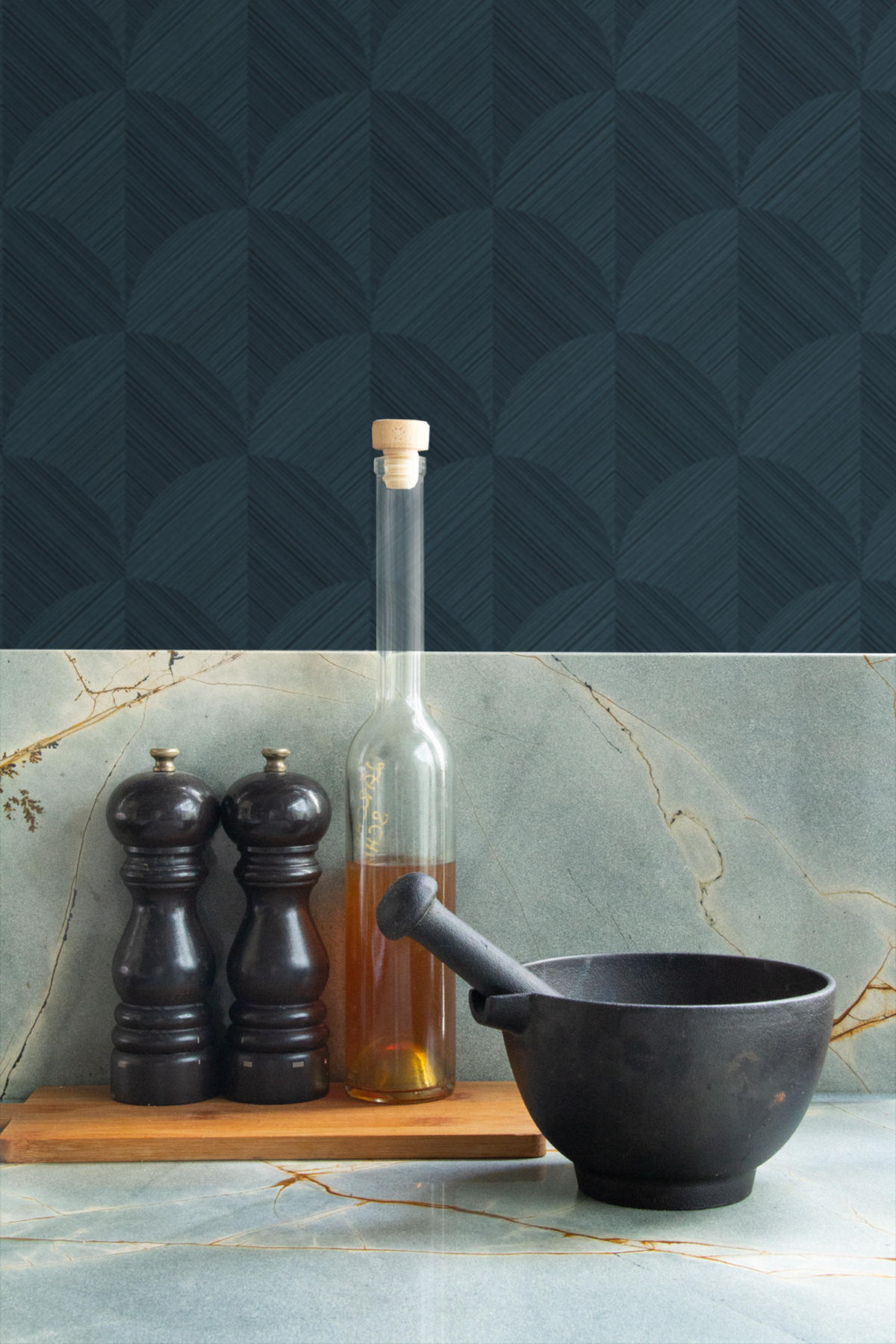 TAPETE 3D Muster 50 x 900 cm - Blau, Papier (50/900cm) - Origin Wallcoverings