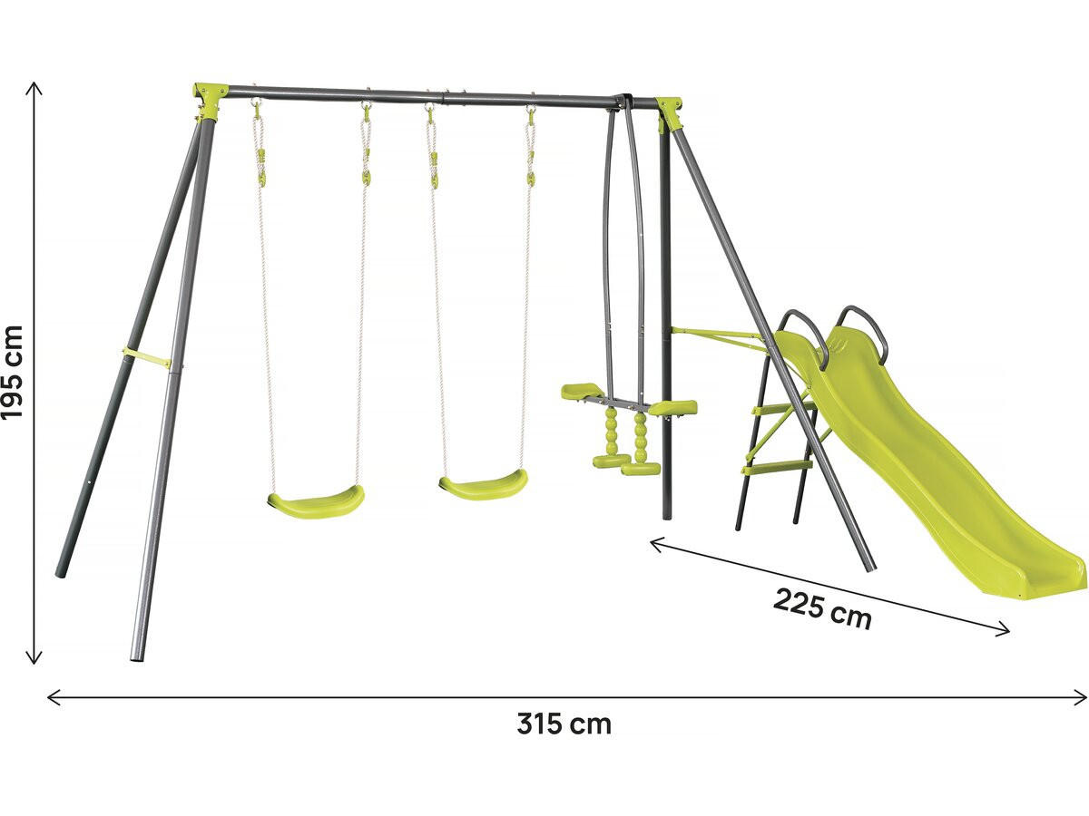 KLETTERGERÜST AUS STAHL enzo ii Grün - Grün, Metall (225/195/315cm) - Habitat Garten