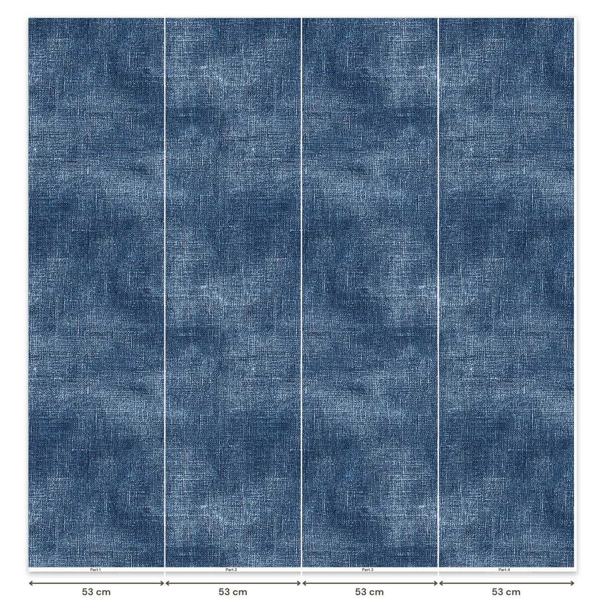 TAPETE - Leinen - Textur - Muster - Denim - Rustikal - 200x220 cm - Blau, Papier (200/220cm) - OnlyWow