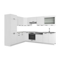 ECKKÜCHE Fame-Line Weiß Landhaus/Weiß 227 x 287 cm, AP Marmor - Creme/Weiß, Holzwerkstoff (287/81.6/60cm) - Vicco