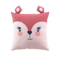 DEKOKISSEN mit Ohren für Kinder Etoiline 40/40/3 cm - Rosa, Naturmaterialien (40/40cm) - Douceur d´intérieur