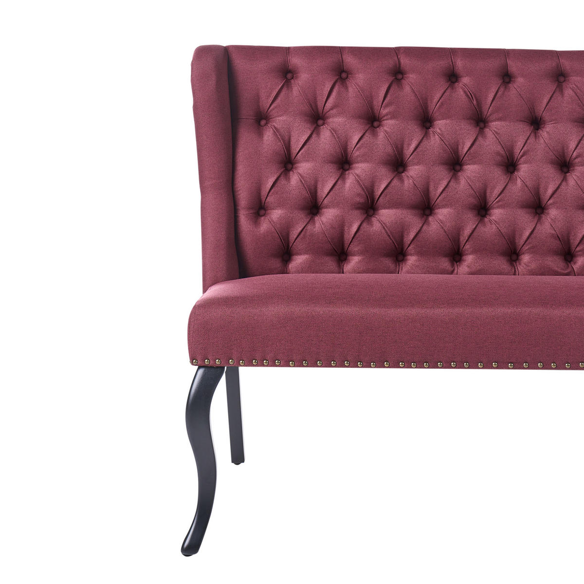 ESSZIMMERBANK 2-Sitzer Stoff Dunkelrot Torsby - Dunkelrot, Textil (154/106/63cm) - Beliani