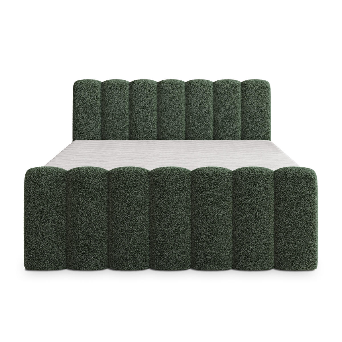 BOXBETT CELLA 160x200 cm mit Matratze und Topper - Grün - Grün, Holz (160/200cm) - MASSENO