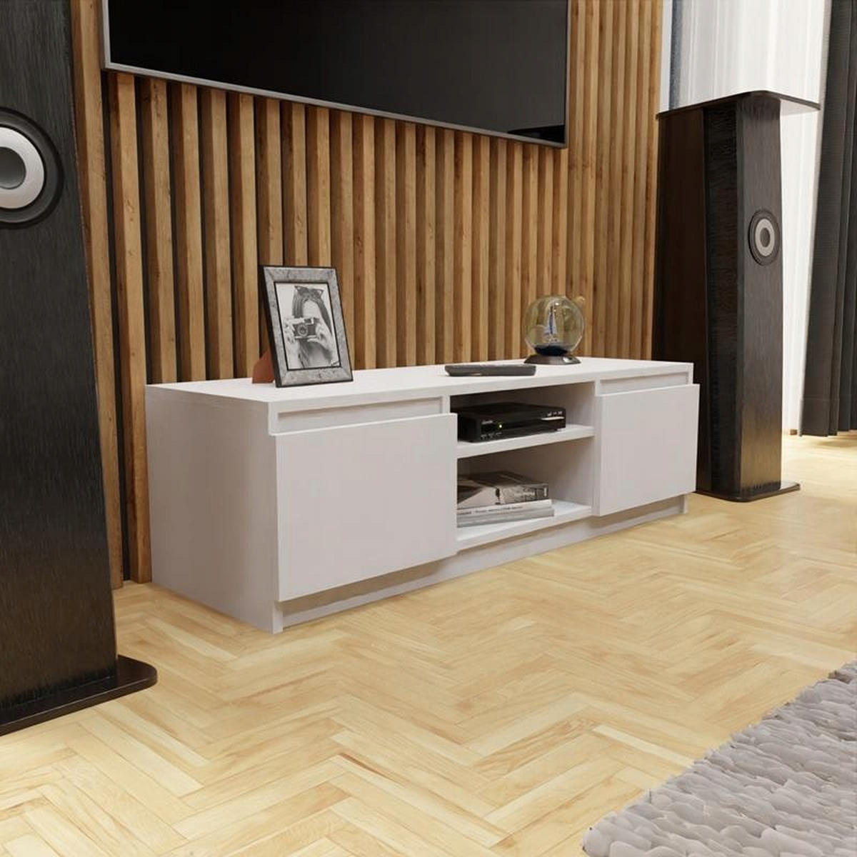 FERNSEHKOMMODE EX3 Weiß 120/40/36 cm - Weiß, Holzwerkstoff (120/36/40cm) - Matkam Möbel