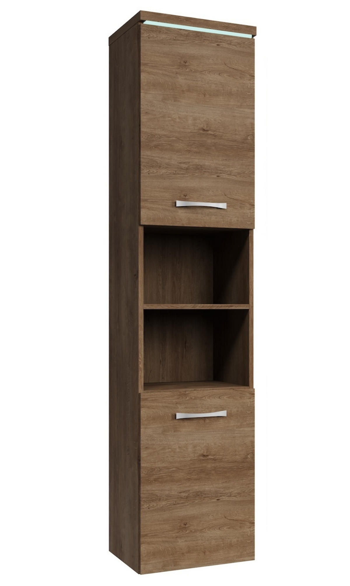 BADEZIMMERSCHRANK Paso mit 2 Türen Braun Eiche - 35 x 35 x 160 cm - Eichefarben/Braun, Holz (35/160/35cm) - Badplaats