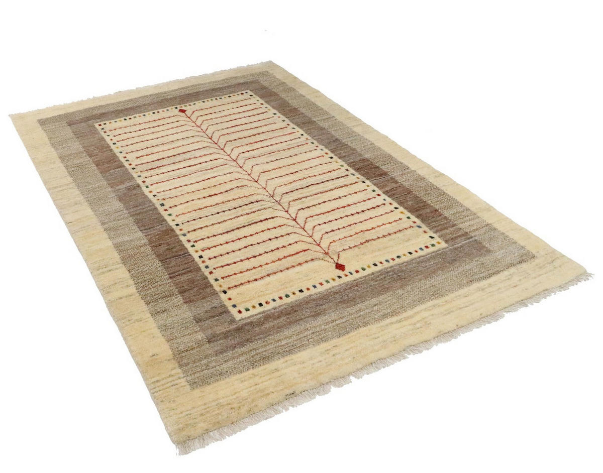 GABBEH-TEPPICH handgeknüpft Sonnat Beige 198/147 cm Schurwolle - Beige, Textil (147/198cm) - Looma
