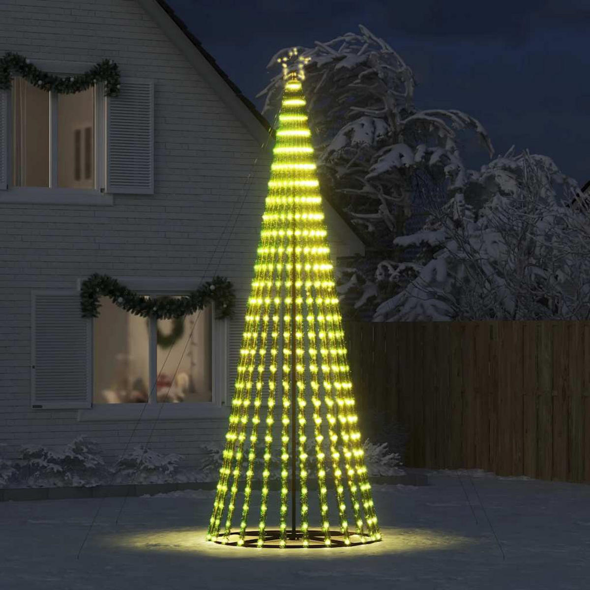 WEIHNACHTSBAUM LED 403 Cm Weiss Metall - Weiß, Metall (403cm) - vidaXL