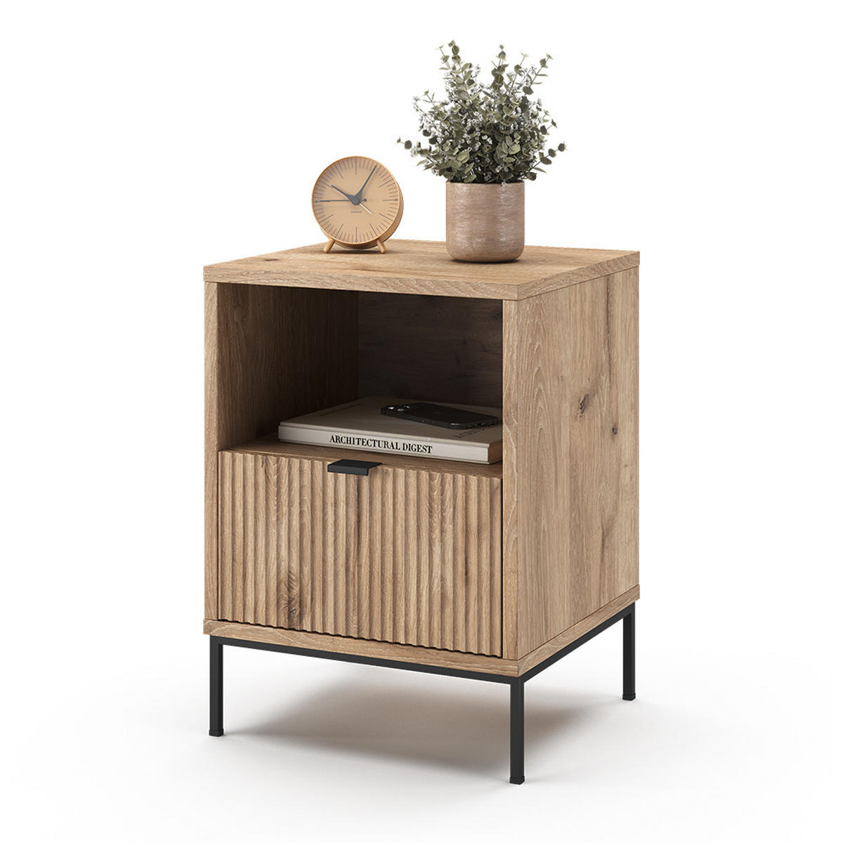 NACHTTISCH Eliza Viking Oak 40 x 55 cm mit 1 Schublade - Eichefarben, Holzwerkstoff (40/55/38.1cm) - Vicco