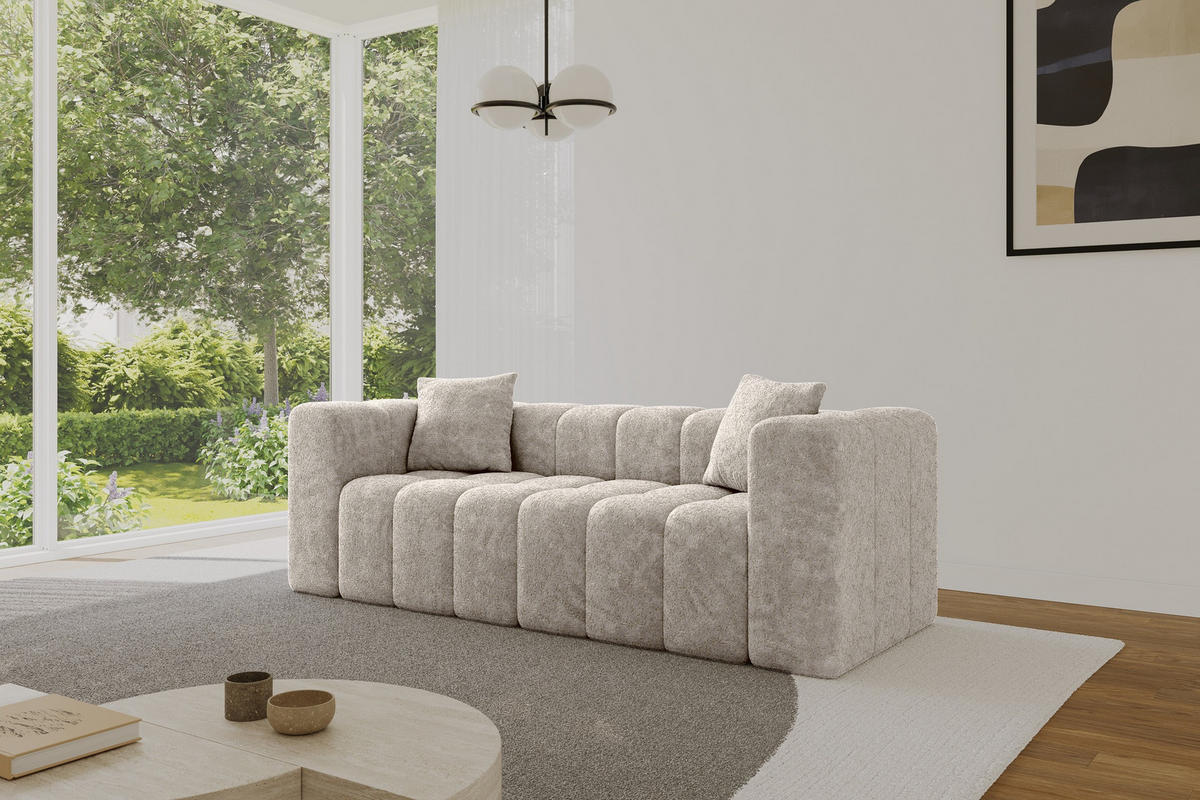 POHOVKA 2-MÍSTNÁ DONY-2 232x90x71 cm Béžová Žinylka - černá/šampaňská, kompozitní dřevo/textil (232/71/90cm) - ALTDECOR