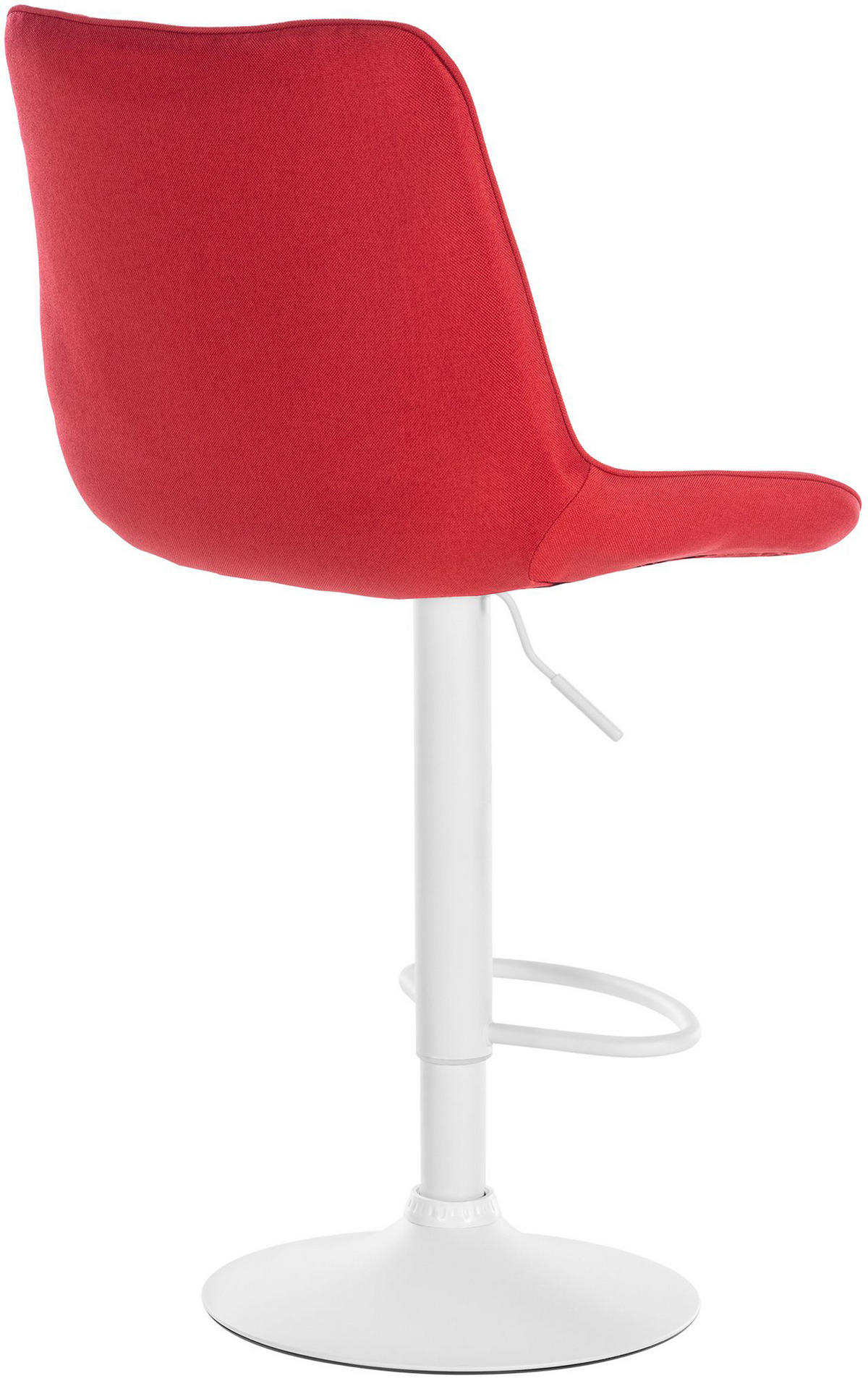 BARHOCKER Tolor Stoff weiß rot - Rot/Weiß, Textil/Metall (49.5/112/50cm) - TPFLiving