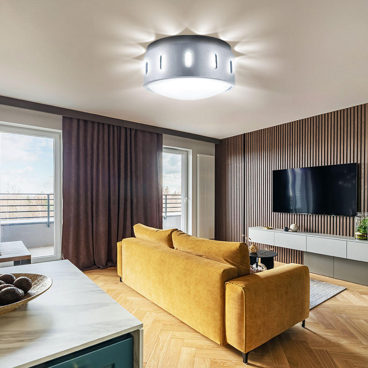 LED WANDLEUCHTE CHIRON Silber Glas satiniert - Silberfarben, Glas (14/7.6/14cm)