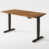 SCHREIBTISCH Elektrisch Höhenverstellbarer HomePro 160x80cm Schwarz/Massive Walnuss mit Memory-Funktion, Anti-Kollisions Technologie - Walnussfarben/Schwarz, Holz (80/160/63.5cm) - Desktronic