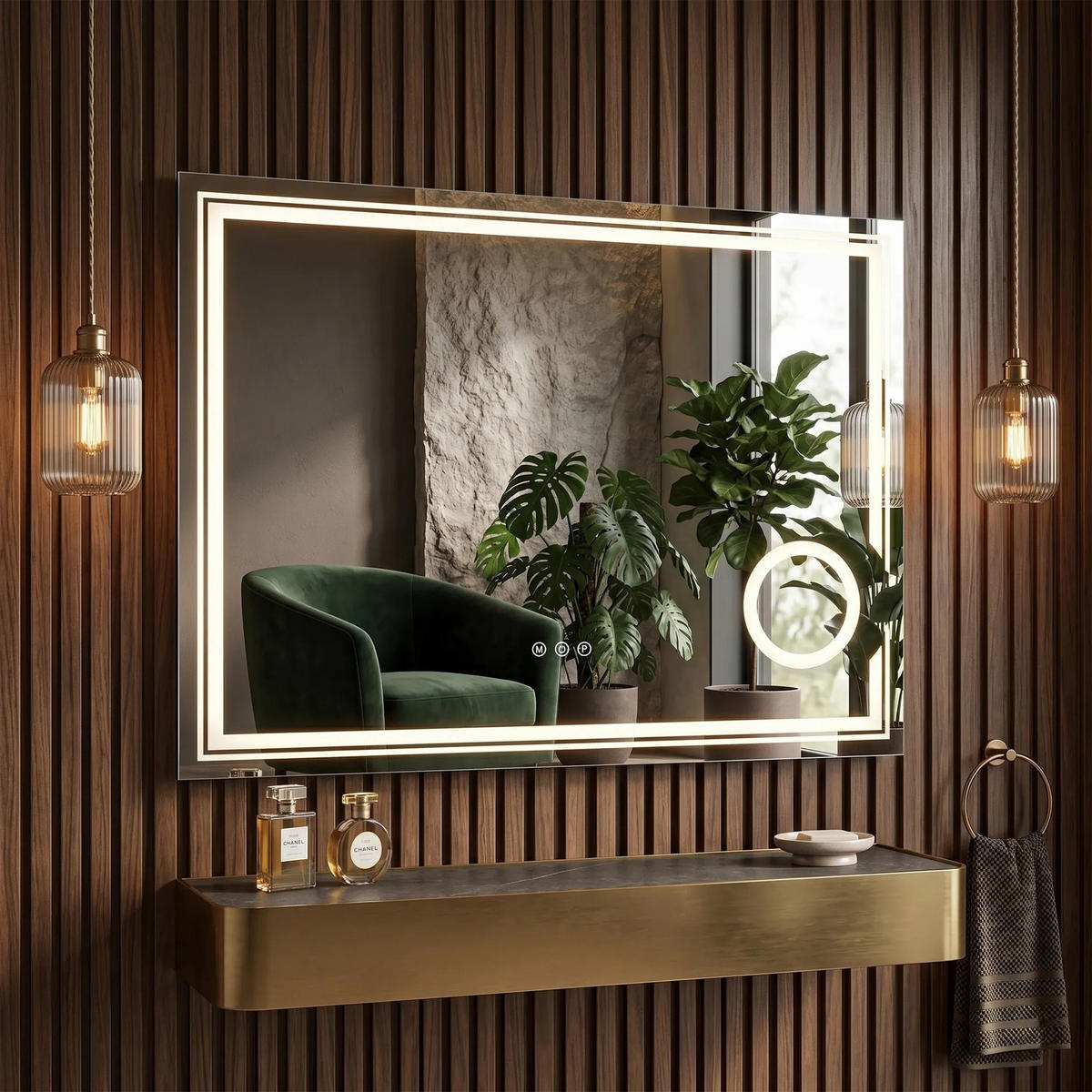 SPIEGEL Rea Led 80x60cm Haven - Transparent, Glas (80/60/2cm) - REA