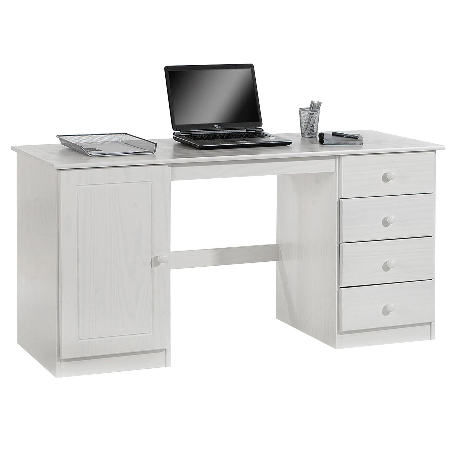 SCHREIBTISCH MANAGER - Weiß, Holz (54/145/73cm) - IDIMEX