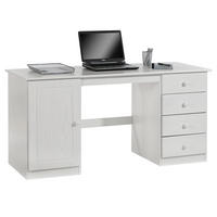 SCHREIBTISCH MANAGER - Weiß, Holz (54/145/73cm) - IDIMEX