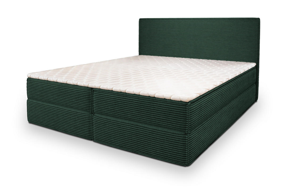 BOXBETT PELLIO 180x200 cm mit Matratze und Topper - Grün - Grün, Holz (180/200cm) - MASSENO