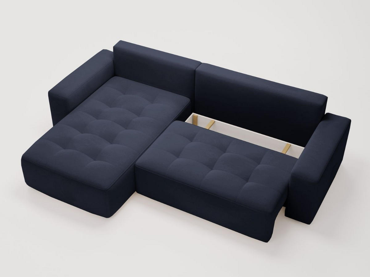 ECKSOFA Portland Schwarz Links - Schwarz, Holz/Kunststoff (165/250cm) - Graingold