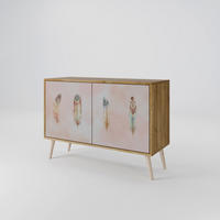 SIDEBOARD THE DELIQUESCE, Eicheneffekt, 111x42x77,5 cm, 2 Türen - Eichefarben/Buchefarben, Holzwerkstoff/Buchenholz (111/77.5/42cm) - SpaceRebels