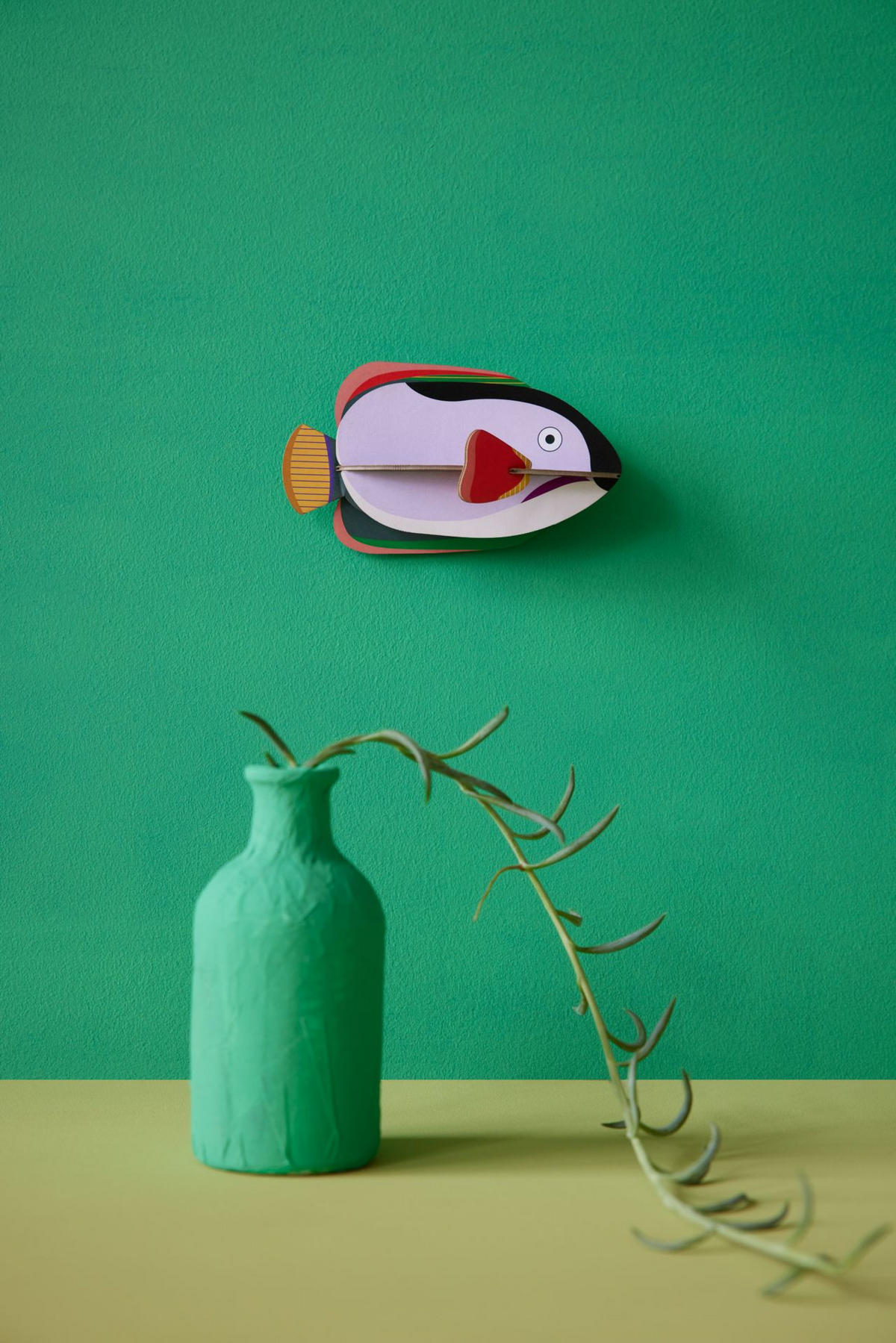 WANDSKULPTUR Bunt 5,5/7,2 cm - Multicolor, Wellpappe (5.5/7.2/13cm) - Studio Roof