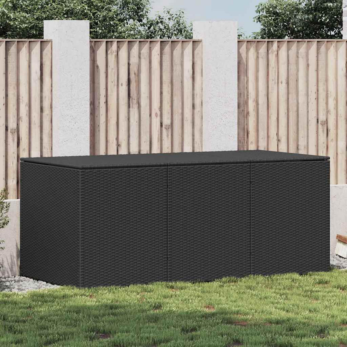 GARTENBOX Poly Rattan 180/90/70 Cm Schwarz - Schwarz, Kunststoff (180/70/90cm) - vidaXL