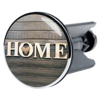 WASCHBECKENSTÖPSEL Welcome - Braun, Kunststoff/Metall (4/7/7cm) - Sanilo