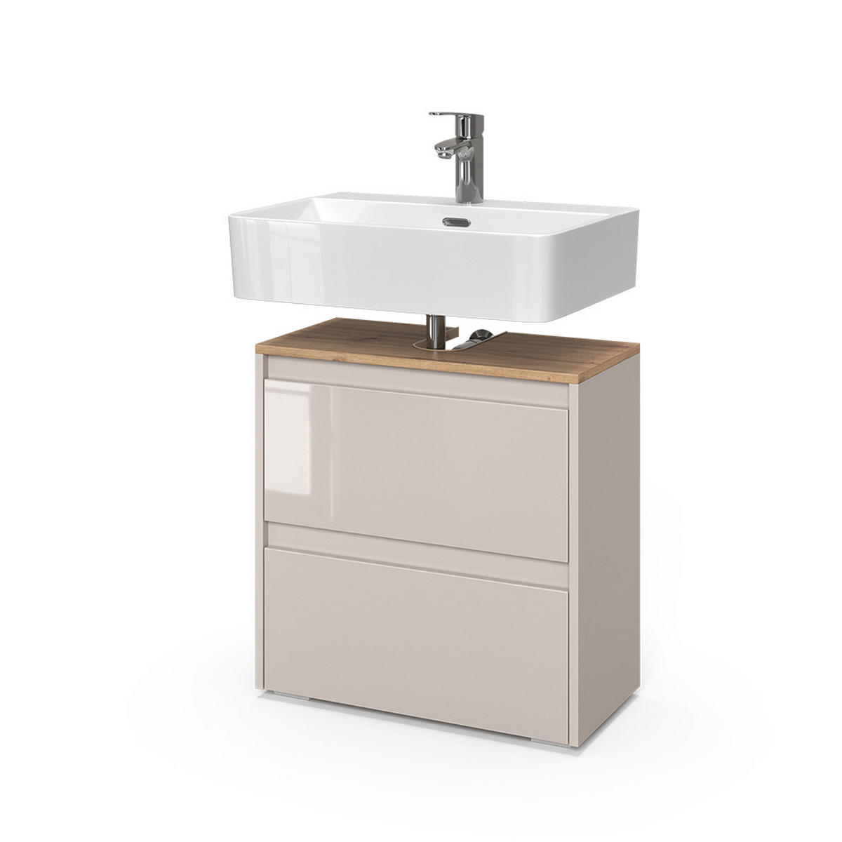 DOLNÍ SKŘÍŇKA POD DŘEZ Majest Kašmír/Řemeselné - kašmírová/světle šedá, kompozitní dřevo (60.1/62/30.1cm) - Vicco