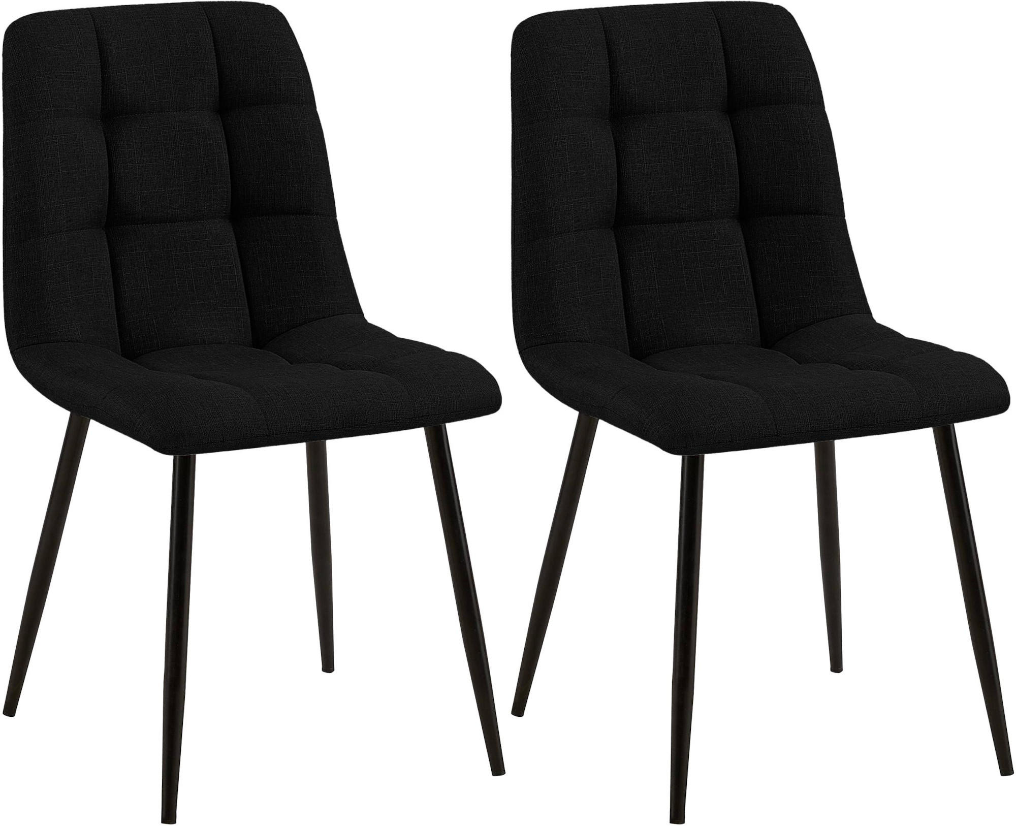 STUHL 2er Set Stoff Schwarz - Schwarz, Textil/Metall (45/84/55cm) - CLP