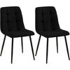 STUHL 2er Set Stoff Schwarz - Schwarz, Textil/Metall (45/84/55cm) - CLP