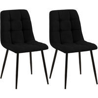 STUHL 2er Set Stoff Schwarz - Schwarz, Textil/Metall (45/84/55cm) - CLP