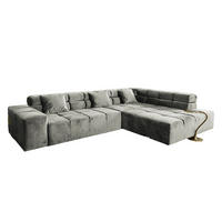 ECKSOFA MIT MOTORISCHEM SITZVORZUG NEVADA Silber Velvet - Silberfarben/Schwarz, Textil (319/215cm) - KAWOLA