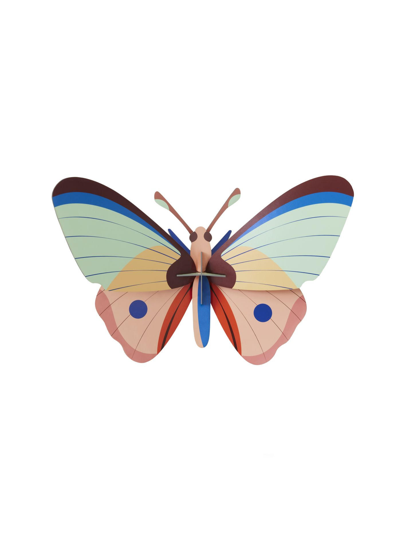 WANDDEKO Regenbogen-Flattern 12/22 cm - Multicolor, Wellpappe (12/22/33cm) - KUNSTLOFT