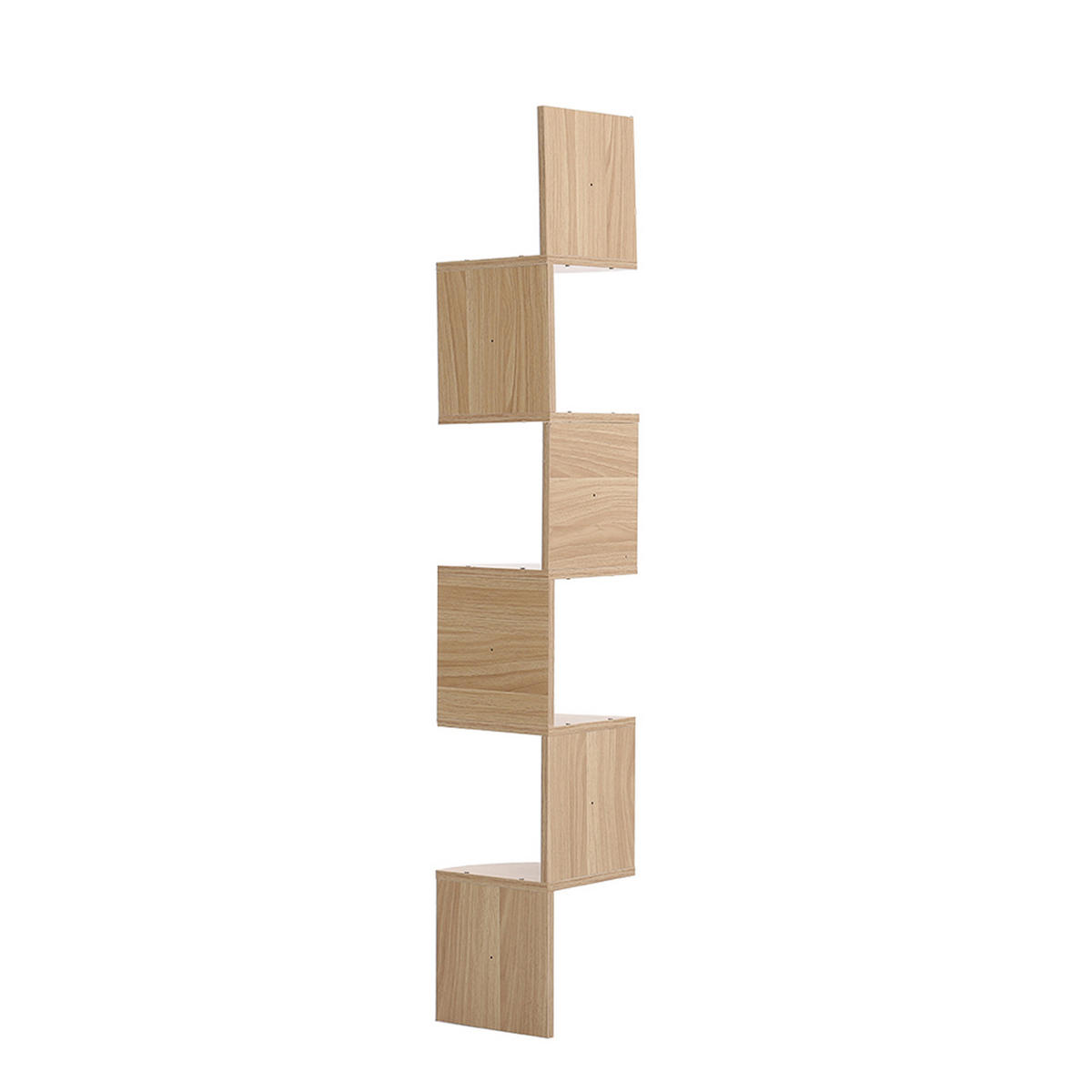 WANDREGAL 19.5/19.5/122 cm 5-Stufig Wandmontage Holz Hellbraun - Hellbraun, Holzwerkstoff (19.5/122/19.5cm) - Livingandhome