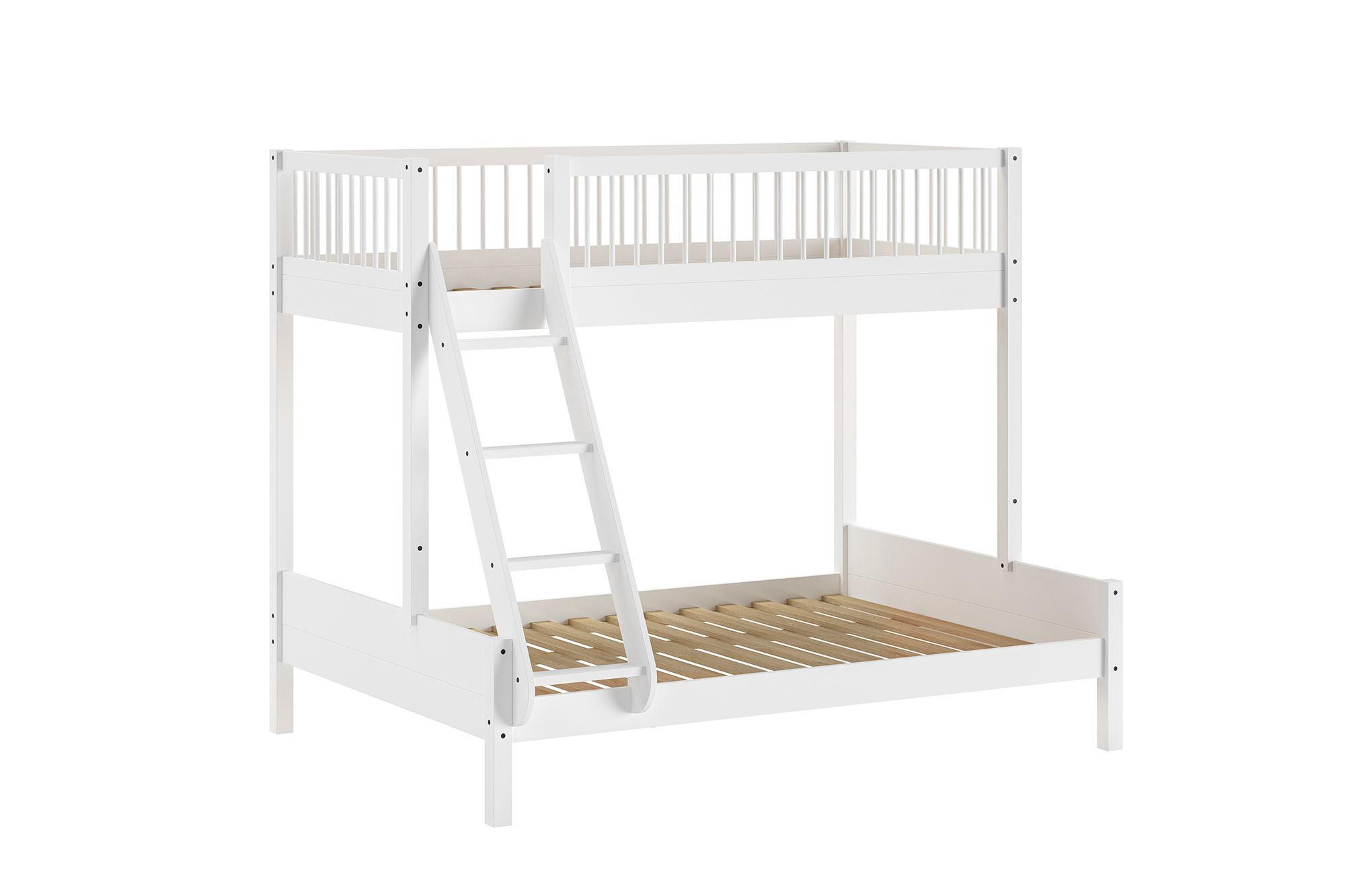 ETAGENBETT 90x200 140x200 Keeley Buche Weiß Holz Bett - Weiß, Holz (90/200cm) - 58aufmkessel