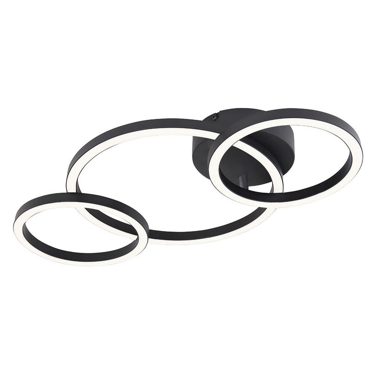 LED DECKENLEUCHTE Ring Design Schwarz - Schwarz, Metall (55/30/7cm) - Globo Lighting