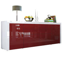 SIDEBOARD La Paz Bordeaux Hochglanz / Weiß Hochglanz - Bordeaux, Holzwerkstoff (200/72/35cm) - Vladon
