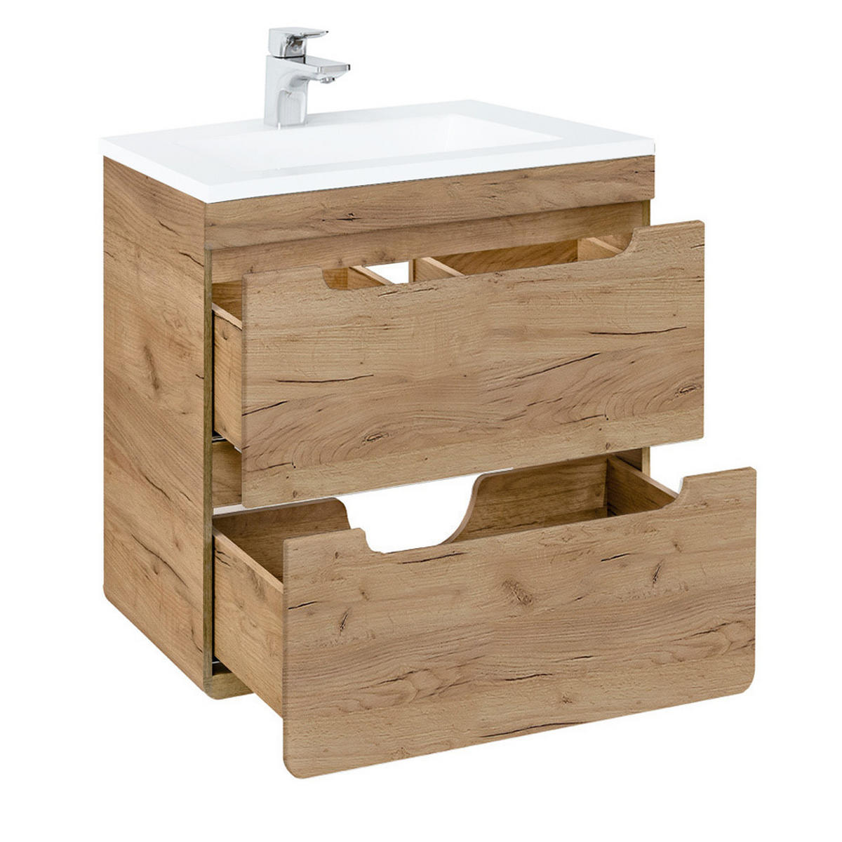 WASCHTISCH Luton-56 - Braun, Holzwerkstoff (61/61/46cm) - Lomado