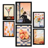 POSTER Set Mit 6 Pfirsich A3 & A4 Schwarzer Rahmen - Schwarz, Papier (29/3/42cm) - Nacnic