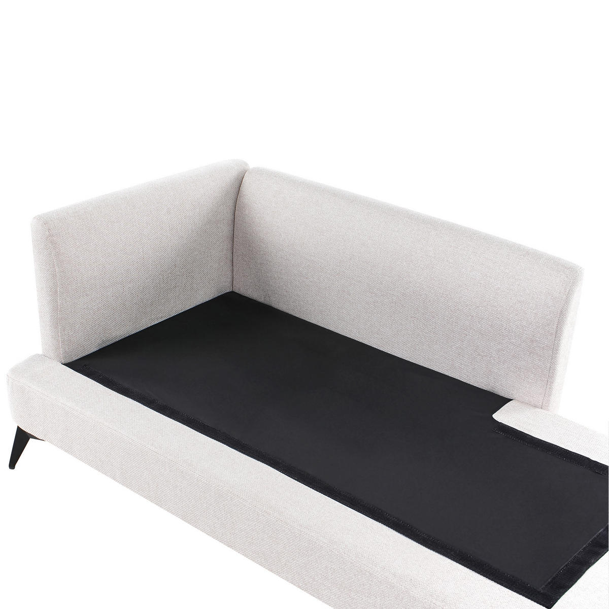 ČALOUNĚNÉ LEHÁTKO CHAISE LONGUE LEVOSTRANNÉ Látka Světle béžové Sievoz - černá/béžová, textil (155/84/85cm) - Beliani