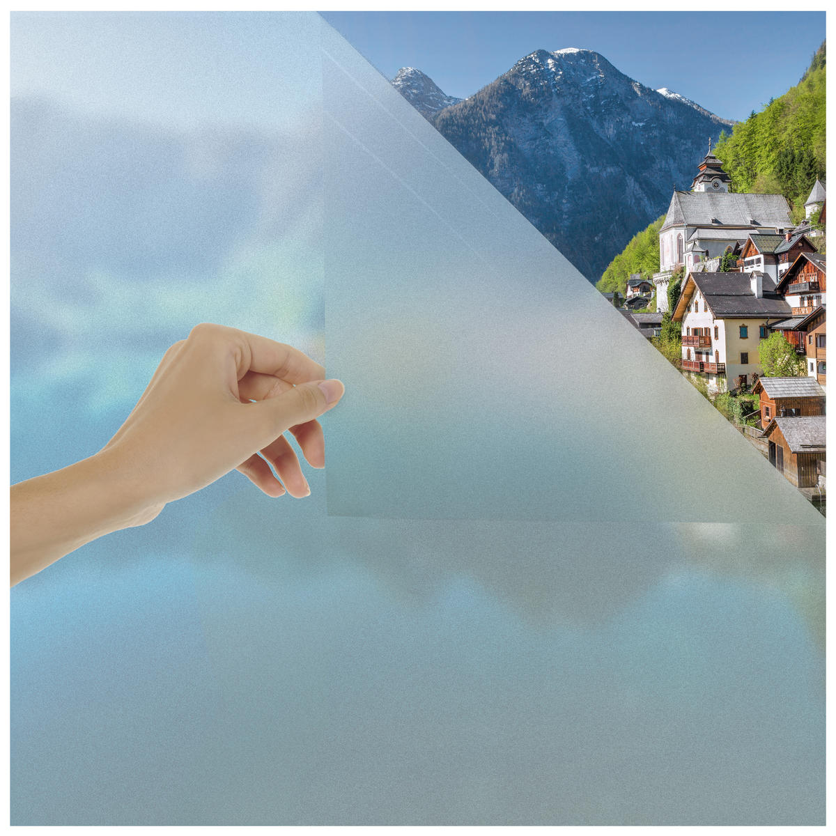 SICHTSCHUTZFOLIE 44,5/200 cm blickdicht & statisch haftend + UV-Schutz - Matt - selbstklebend Fenster - Transparent, Kunststoff (44.5/200cm) - Blumtal