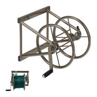 SCHLAUCHTROMMEL Wand - Braun, Kunststoff/Metall (55/36/50cm) - Relaxdays