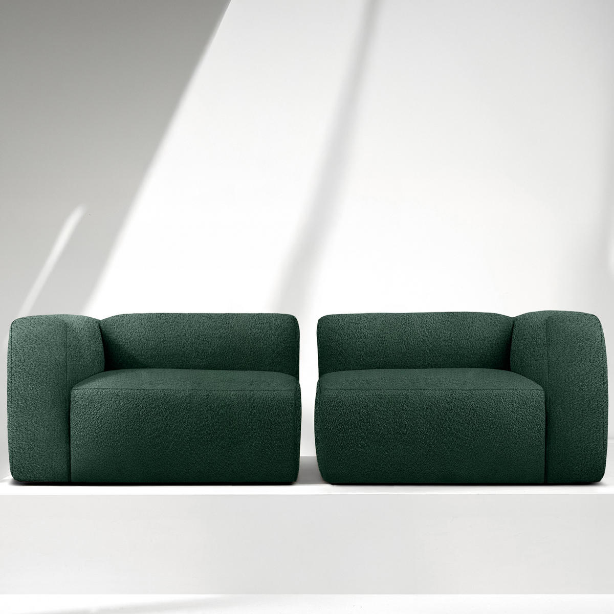 2,5-SITZER SOFA BUFFO, Dunkelgrün - Dunkelgrün, Holz/Holzwerkstoff (250/73/96cm) - KONSIMO®