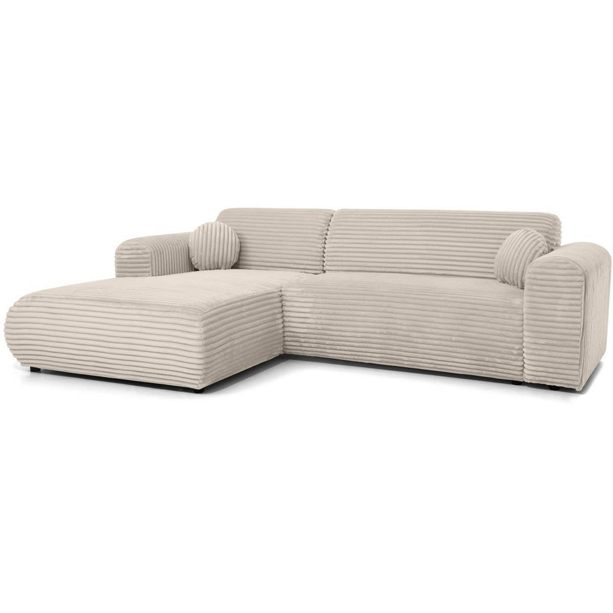 ECKSOFA Puerto, ohne Schlaffunktion, Beige, links - Beige/Schwarz, Textil (269/170cm) - Beautysofa