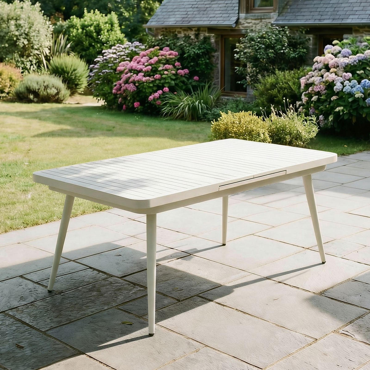 GARTENTISCH SUNNY weiß - Weiß, Metall (90/150/78cm) - IDIMEX