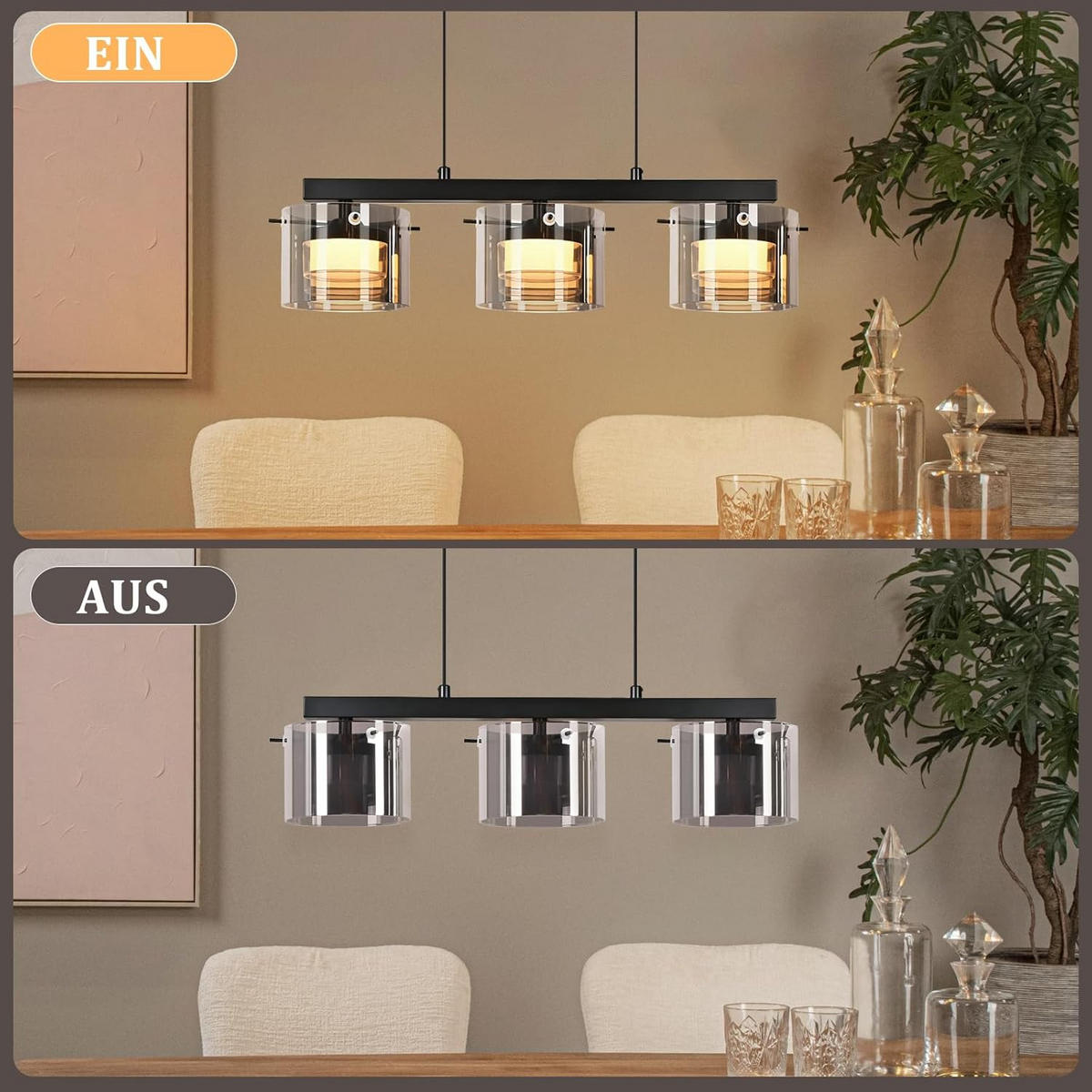 LED PENDELLEUCHTE 12/157/52cm - Schwarz, Metall (157/12/52cm) - Nettlife