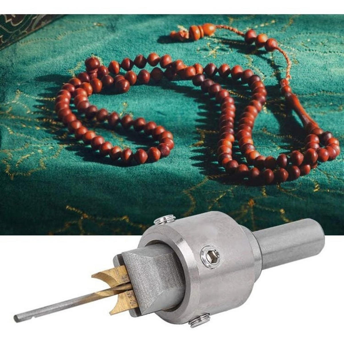 BOHRER - 16-teilige Packung - Zur Herstellung von Holzperlen, kompakt und tragbar, mit hoher Härte. - Silberfarben, Metall (1/1/1cm) - DCA