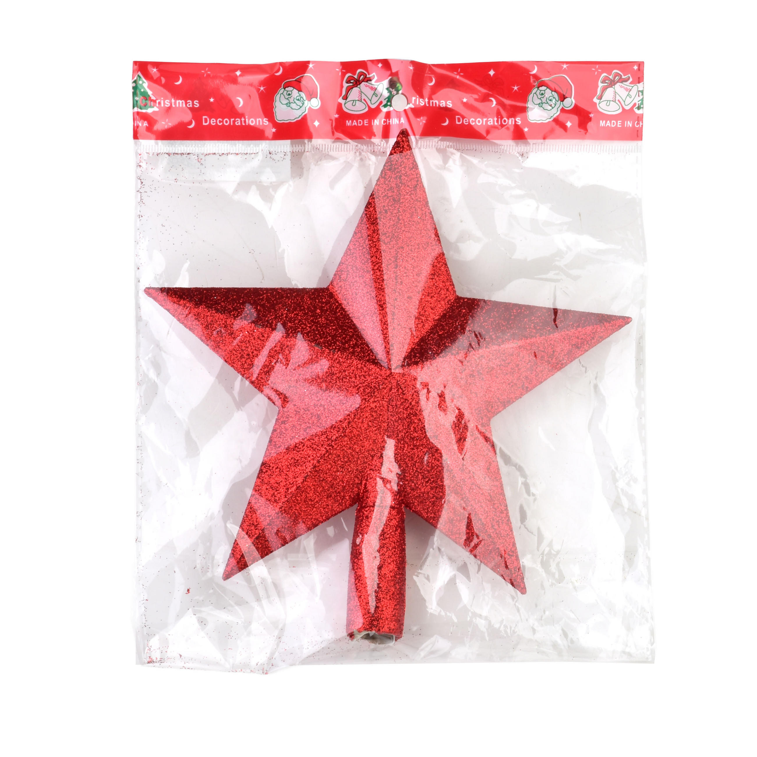 CHRISTBAUMSPITZE Santa Lila Rot 19x19x20 cm Kunststoff - Rot, Kunststoff (20cm) - Mondex