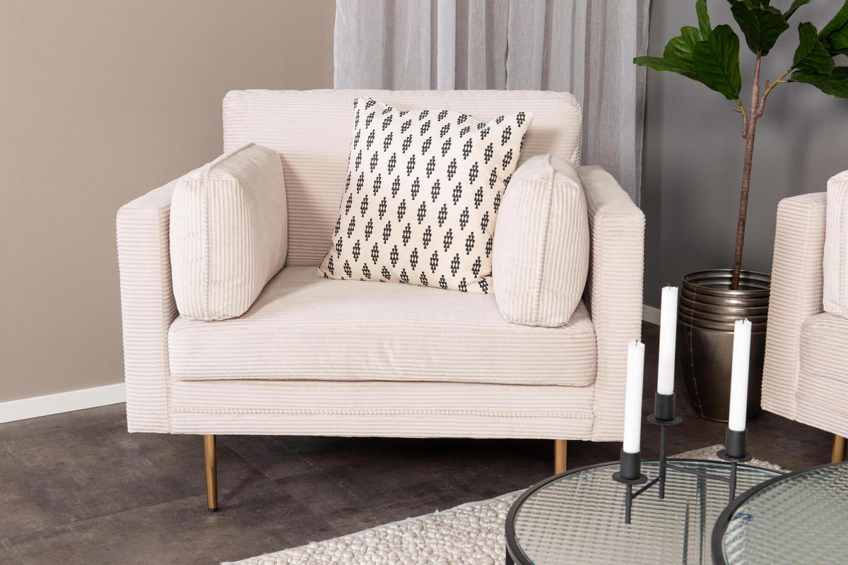 SESSEL BOOM Beige 110x90x88 cm - Beige, Textil (110/88/90cm) - FURNLUX